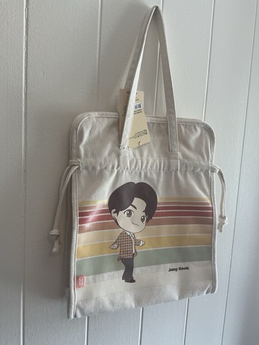 Rare Vintage HTF NWT BTS Tiny Tan SUGA Cotton Tote Bag Junk Kook Dynamite Bag - Picture 3 of 7