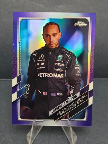 2021 Topps Chrome Formula 1 F1 Lewis Hamilton Portrait Purple 46/399 #1 - Picture 1 of 2