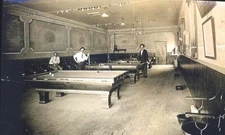 REAL PHOTO WINNER SOUTH DAKOTA POOL HALL BILLIARDS INTERIOR POSTCARD COPY