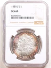 1880-S $1 Morgan Silver Dollar MS64 NGC 8704546-011 Toned