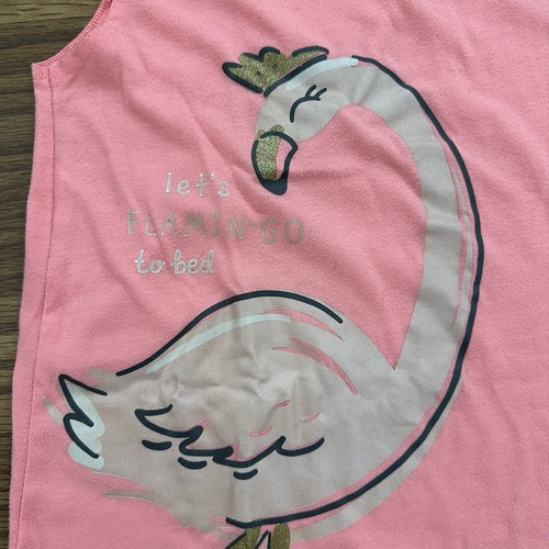 2x Carter’s Girls Size 4-5 Short Long Sleeve Nightgown Hearts Pink Flamingo EUC! - Picture 8 of 12