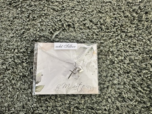 Halskette Glaube Liebe Hoffnung, Herz Kreuz Anker Silber 925 - Bild 2 von 3