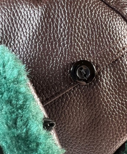 Faux Fur  Faux Leather Trapper Trooper Hat Cap Ear Flaps Brown Green - Picture 5 of 11