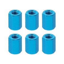 6pcs M3 Hex Nuts M3 Threaded Spacers Aluminum 8mm L Female Metal Spacer Blue