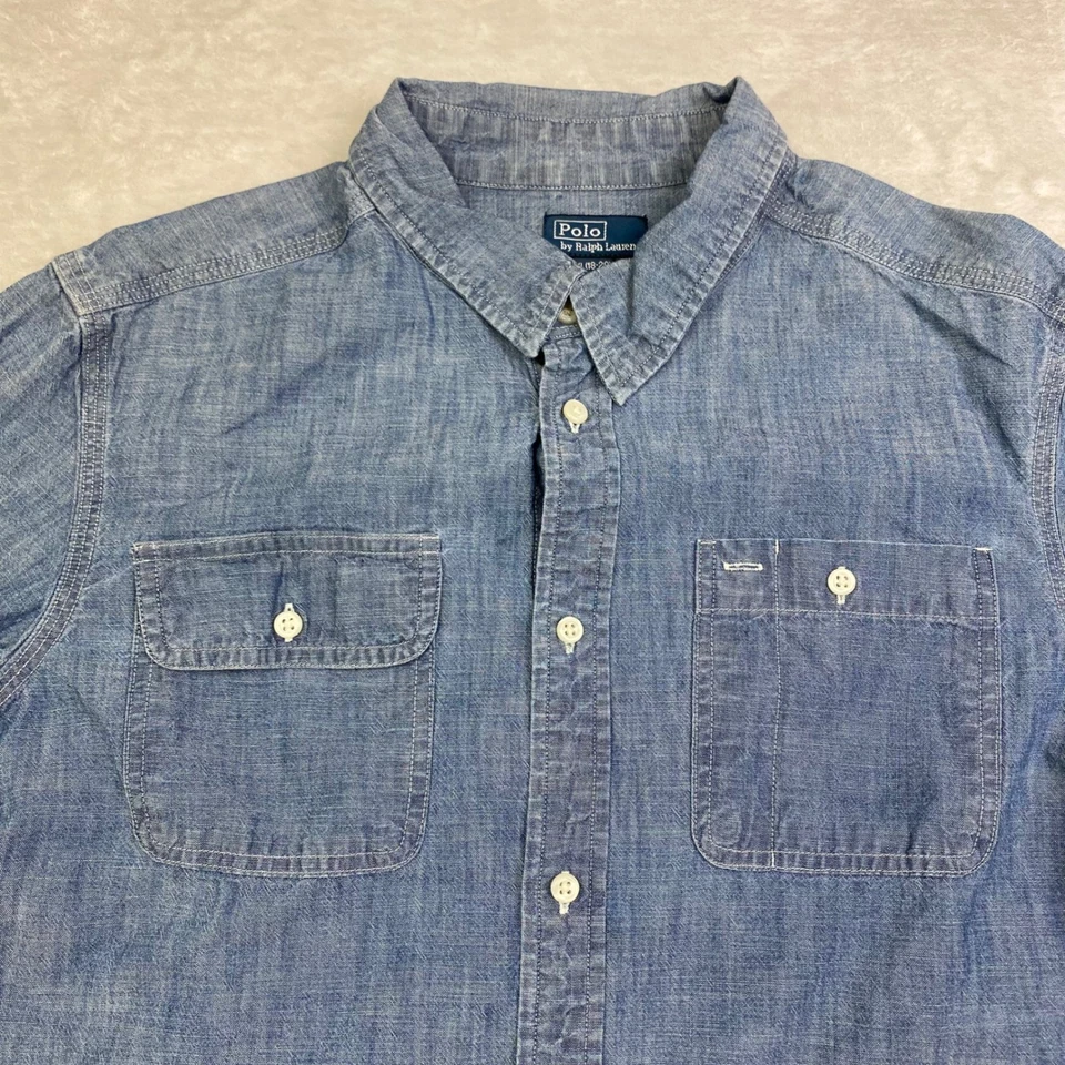 Polo Ralph Lauren Kids Chambray Button Down Shirt XL (18-20) Long Sleeve - Image 2 of 4