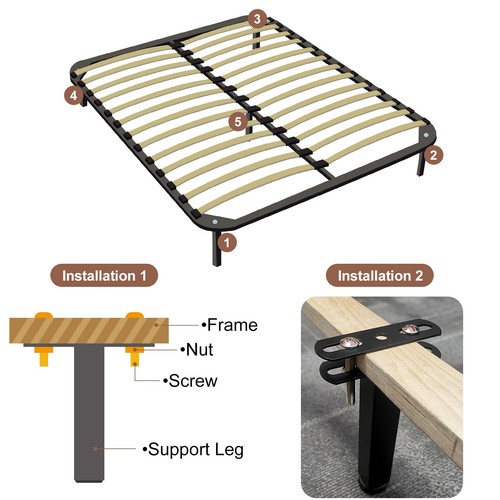 16 Set 12.8 Inch Total Height Adjustable Metal Bed Frame Center Support Legs - Bild 5 von 7