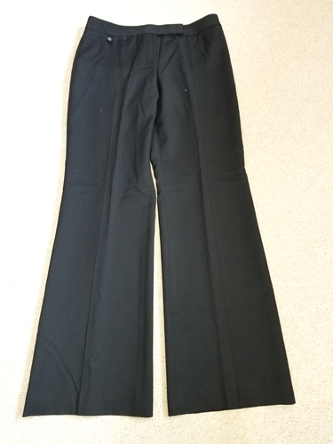 Womens Pants-ANN TAYLOR-black 100% virgin wool lined trousers-6