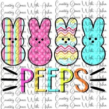 Sublimation Print Transfer Bunny Easter Ready to Press Paper Ink Heat Transfer