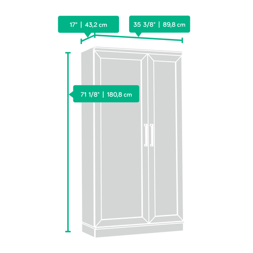 Tall Storage Cabinet w/ Door Shelves Wood Office Kitchen Pantry Organizer White - Picture 12 of 16
