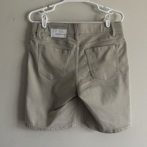 Liz Claiborne Women Petite SZ 8 Stonewall Tan Flexi Fit Bermuda Short NWT - Picture 5 of 9