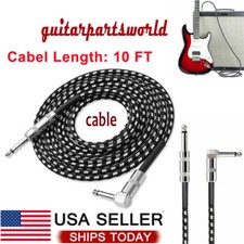 NEW 10ft NOISELESS Electric Guitar Bass Cable Pedal AMP Cord 1/4" USA KEYBOARD