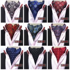 Men Stylish Paisley Polka Dots Floral Cravat Scarves Ascot Wedding Neckties