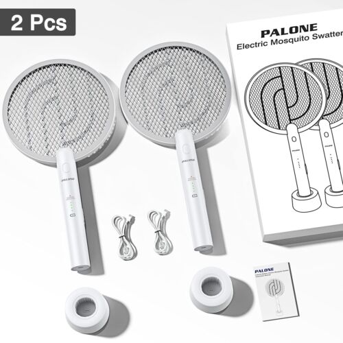 PALONE Electric Fly Swatter 3000V Bug Zapper Racket 2 in 1 Fly Swatter , 2 PACK - Picture 8 of 8