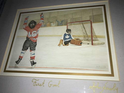 Rare JOHN NEWBY Frame/Matted FIRST GOAL Art PRINT Youth PEEWEE Amateur HOCKEY - Picture 12 of 20