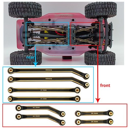 High Clearance Chassis Links Set for SCX24 AXI90081 Deadbolt AXI00004 1/24 RC - Picture 4 of 8