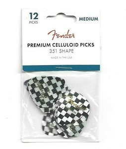 Genuine-Fender-351-Premium-Picks-Checkerboard-MEDIUM-12-PACK-made-in-USA