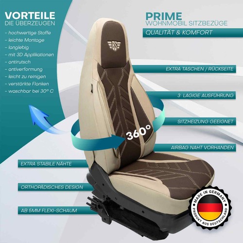 Coprisedili camper adatti per Swift Group Swift Motorhome (beige-marrone) - Foto 10 di 12