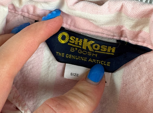 Genuine Oshkosh B’gosh Long Sleeve Button Up Pink Stripe Shirt Size 5T - Picture 7 of 10