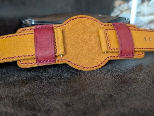 Handmade Genuine Leather Bund Strap. Watch Band Vintage Style Cuff. 26 24 22mm. - Picture 10 of 12