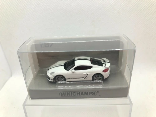 2016 MINICHAMPS 1:87 PORSCHE 718 CAYMAN GT4 WHITE & BLACK LINES