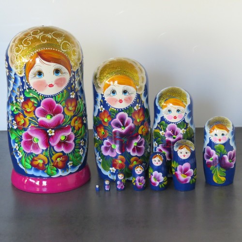 Babuschka Matroschka Matrjoschka Matruschka russische Puppen 10 teilig 10 tlg - Picture 2 of 2