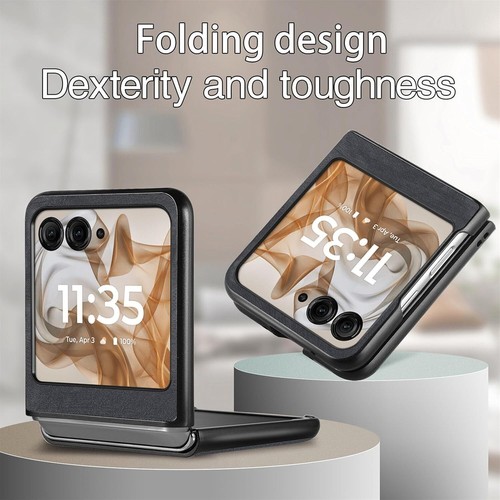 Funda lisa ultra delgada de cuero plegable a prueba de golpes para Motorola Razr 60 Ultra 50 - Imagen 3 de 17