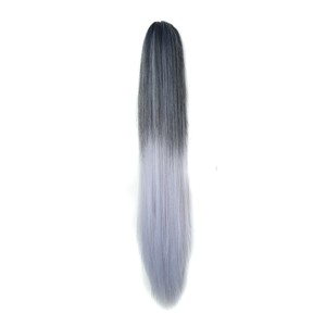Black To Light Gray Ombre Pony Tail Claw Clip In Hair Extensions