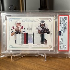 PSA 9 2021 Panini Flawless Mac Jones Devonta Smith Dual Diamond Mem /20