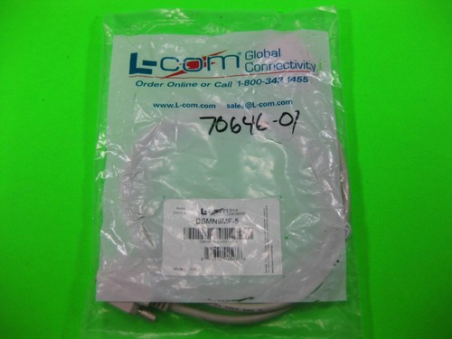 L-Com Cable DB9 Male to Female 5' -- CSMN9MF-5 -- New - Picture 1 of 8