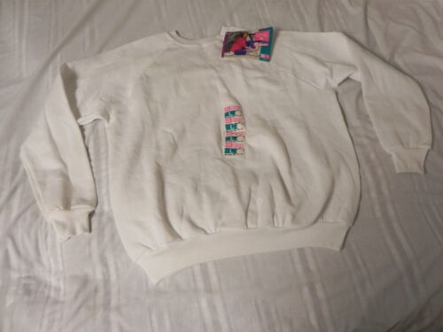 New Vintage Women's Large White Hanes Her Way Crewneck Deadstock Sweatshirt USA