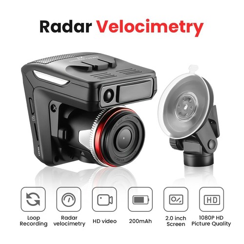 Rilevatore radar dashcam DVR auto X7 1080P HD cruscotto telecamera rilevatore antiradar - Foto 5 di 6