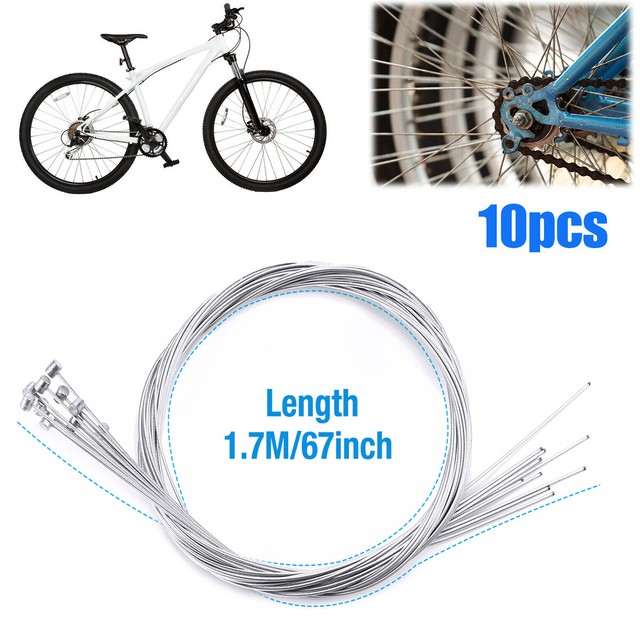 2//10PCS Cycling Bike Bicycle Stainless Steel Brake Cable Brake Line 1.8m USA
