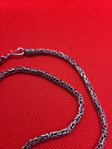 Magnifique collier en argent massif tressé Snake Borobudur Jersey byzantine 925 - Foto 6 di 9