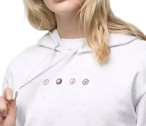 Vans Women's Light Grey Heather Hazey Garden BFF Hoodie (VN0A4PGJNFY) S/M/XL-NWT - Picture 2 of 7