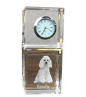 Poodle crystal clock with a dog Art-Dog