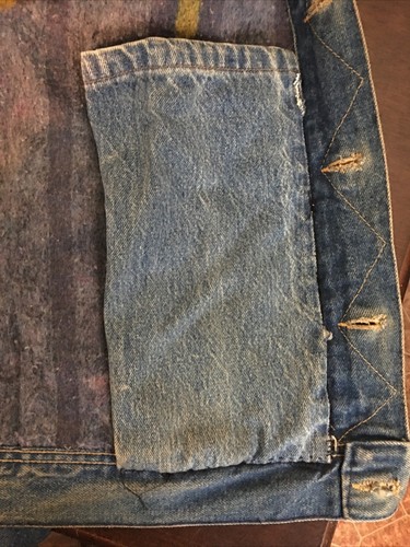 Vintage Lee Storm Rider Denim Jacket Blanket Lined Size 42L Made In USA Trucker - Imagen 16 de 18