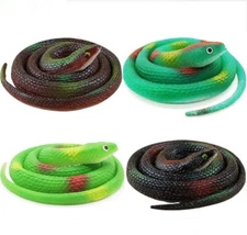 Realistic Rubber Snakes - 4 Pieces 29 Inch Fake Rubber Snake to Keep Birds Away