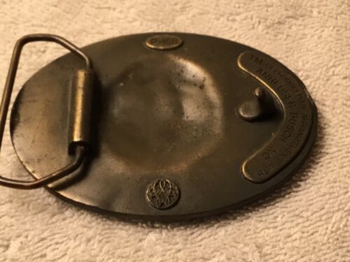 Vintage 1970s Anheuser Busch Eagle Logo Solid Brass Belt Buckle P168 - Picture 2 of 5