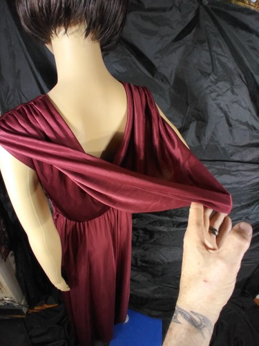 1950s ILGWU Satin Blue Dress Ladies Workers Union Formal Swing Prom Evening Gown - Picture 8 of 11