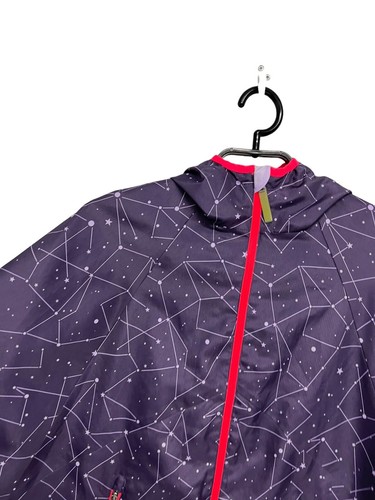 Champion Girls A-Line Poncho Sleeve Dark Purple Zip Up Hooded Rain Jacket Size L - Picture 5 of 12