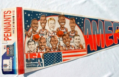USA Basketball Dream Team 1992 Olympics Pennant Jordan, Magic, Bird, Barkley