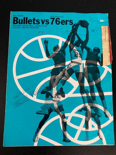 Vintage 1965-66 Washington Bullets vs. Philadelphia 76ers Basketball Programm