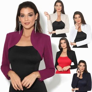 KRISP Womens Sheer Mesh Long Sleeve Shrug Bolero Sweater Cardigan Top