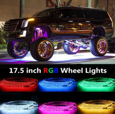 4x 17.5 RGB LED Wheel Ring Rim Lights Turn Si...