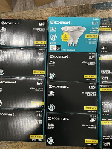 16X 2PK Ecosmart 120W (13W) PAR38 LED Motion Sensor Flood Light Bulbs Bright Wht - Picture 3 of 12