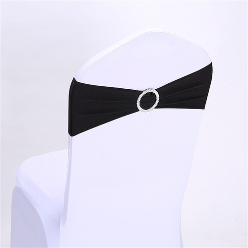 10 PEZZI Elastico Spandex Cuore Scorrevole Fibbia Sedia Fasce Banchetto Decorazione Matrimonio - Foto 2 di 18