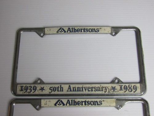 pair License Plate Frames ALBERTSONS 1939-1989 50th anniversary - Picture 2 of 5