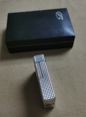 S.T. Dupont - T7CU33 Vintage Gas Lighter Working Silver Plated Good - Box - Picture 9 of 12
