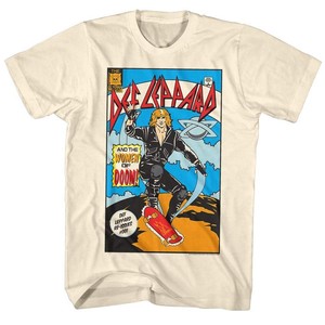 Def-Leppard-Women-of-Doom-Comic-Album-Cover-Men-039-s-T-Shirt-Rock-Band-Tour-Merch