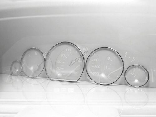 For Mercedes W140 1991-1999 Polished Aluminium chrome dash cluster Rings x5 - Picture 4 of 21
